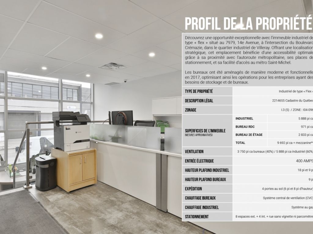 Immeuble Flex � vendre Villeray. Une polyvalence strat�gique au coeur du Quartier Industriel.