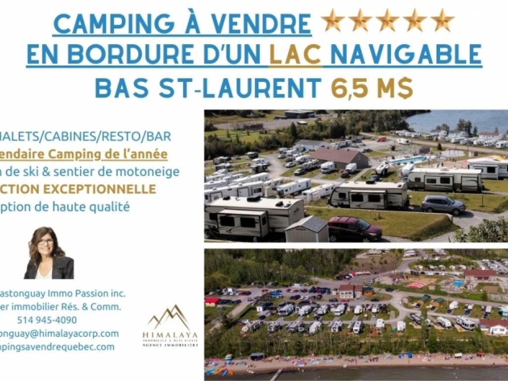 Camping 5 �toiles � vendre au coeur du Bas St-Laurent