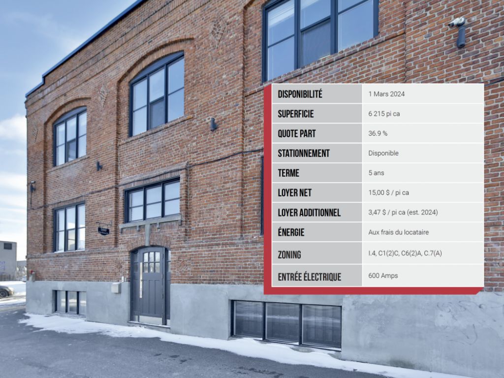 Espace de bureaux � LOUER devant le Canal Lachine